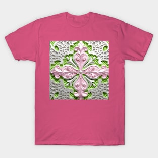 Pink and Lime Green Design With Filigree T-Shirt